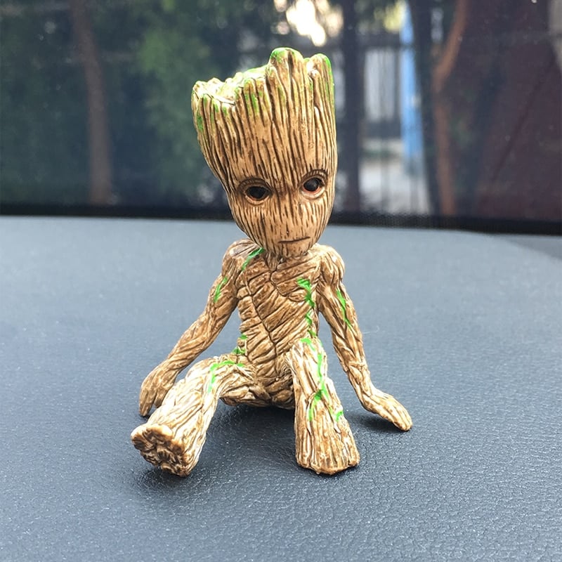 Figurine Groot pour décoration d'intérieur de voiture Marron