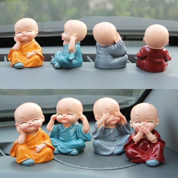 Lot de 4 statues miniatures de bouddha en résine_1